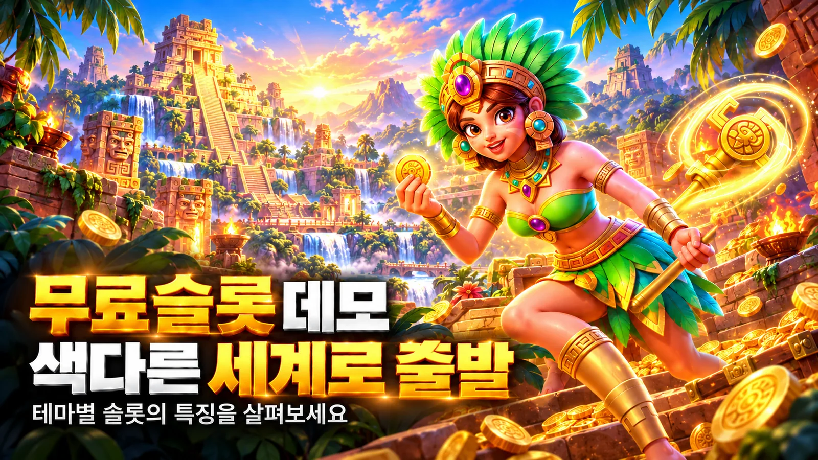 무료슬롯 데모 - 색다른 세계로 출발 (아즈텍 테마)