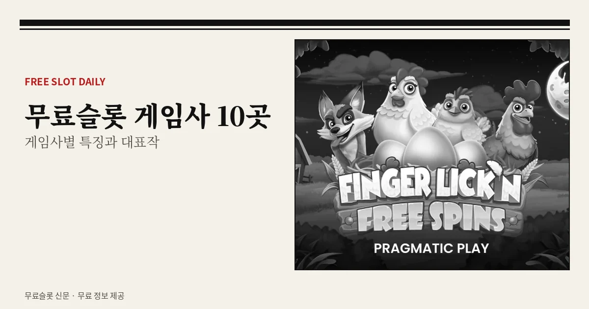 무료슬롯 게임사 10곳 정리